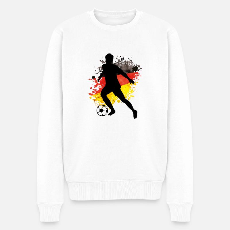 fussballer deutschland - Männer Premium Bio Pullover - Weiß