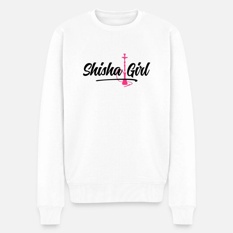 shisha girl - Männer Premium Bio Pullover - Weiß