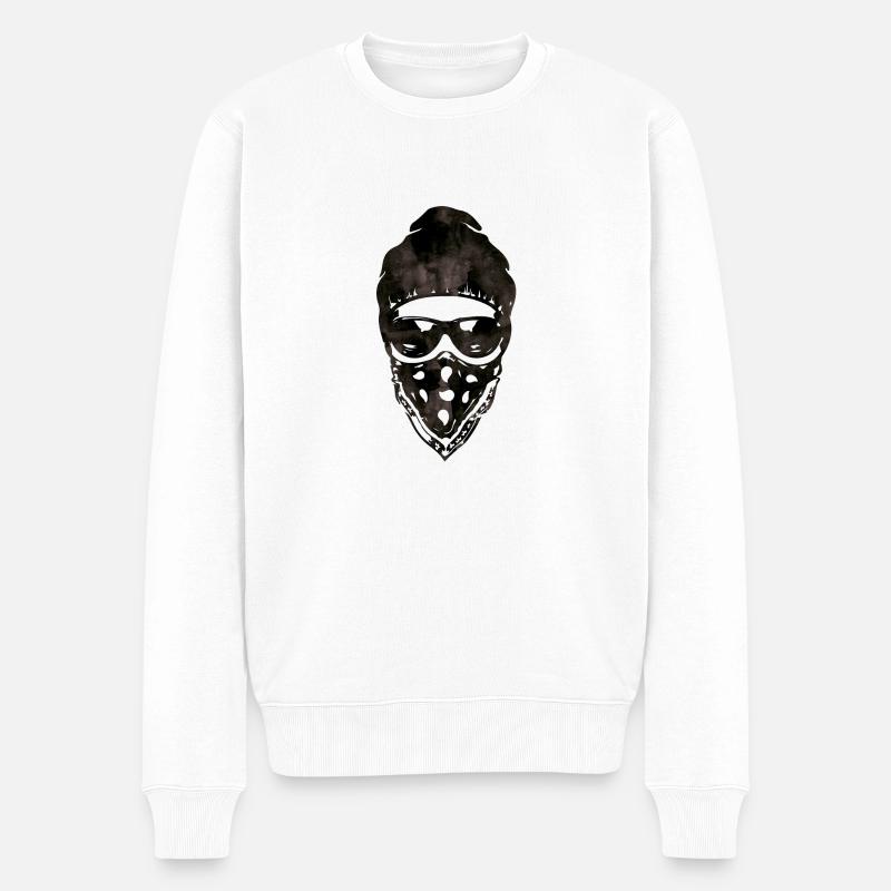 gangster bandana - Männer Premium Bio Pullover - Weiß
