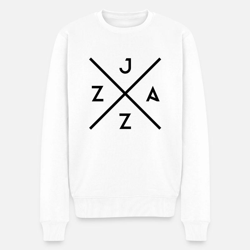 JAZZ X - Männer Premium Bio Pullover - Weiß