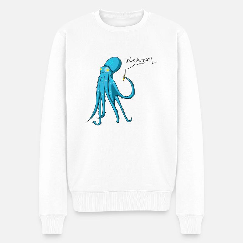 Octopus s'écrase - Pull Premium bio Homme - blanc