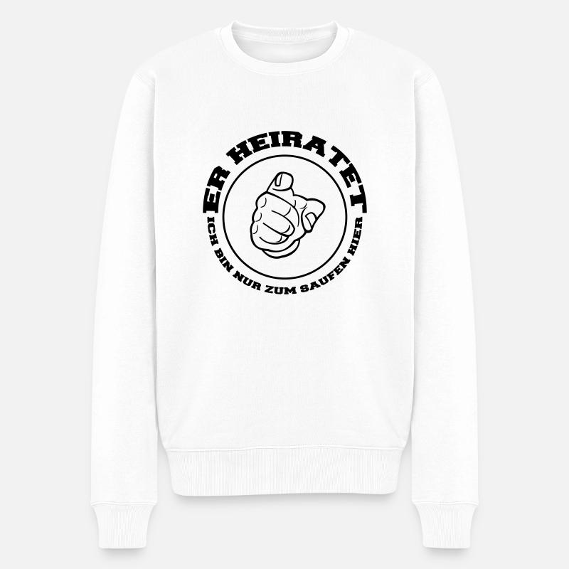 er_heiratet_001 - Männer Premium Bio Pullover - Weiß