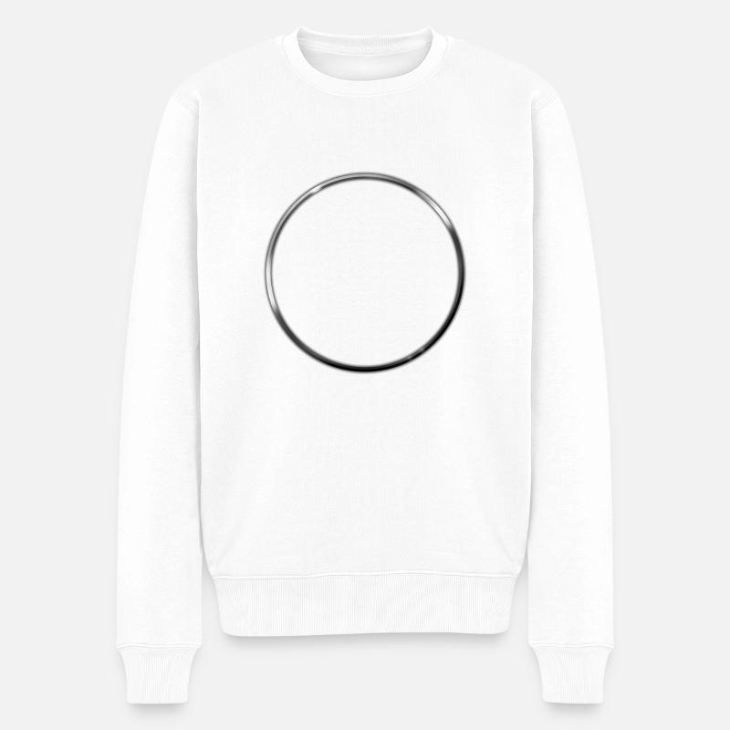 RING 3D METALLIC - Männer Premium Bio Pullover - Weiß