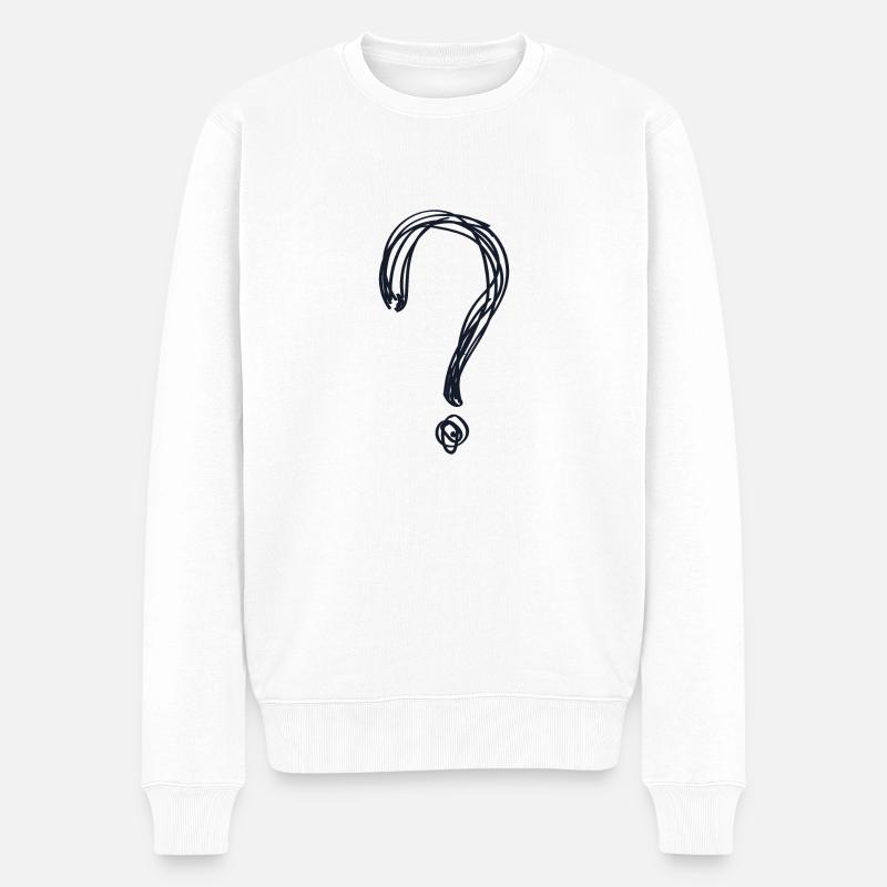 Fragezeichen - Männer Premium Bio Pullover - Weiß