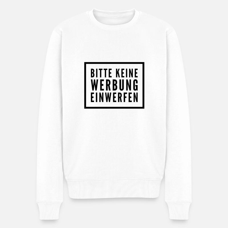 Werbeverbot - Männer Premium Bio Pullover - Weiß