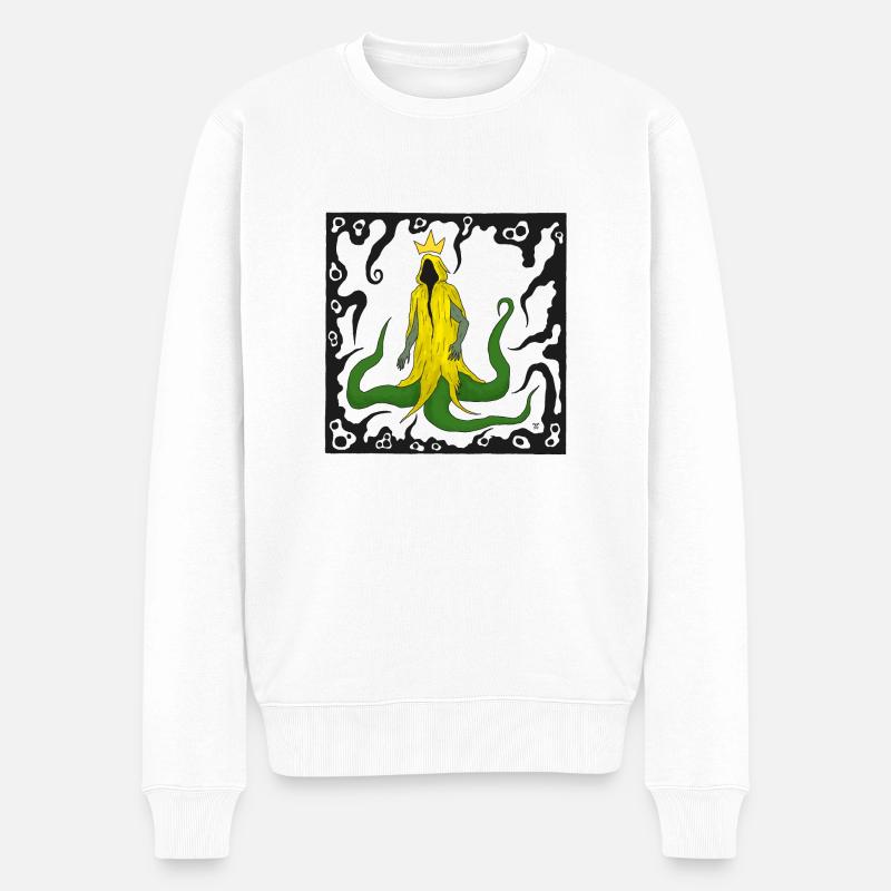 king in yellow square - Männer Premium Bio Pullover - Weiß