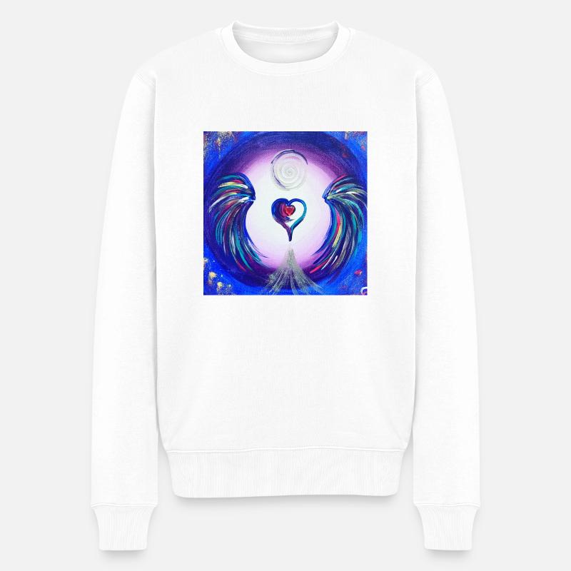 Herzengel "Mystica" - Männer Premium Bio Pullover - Weiß