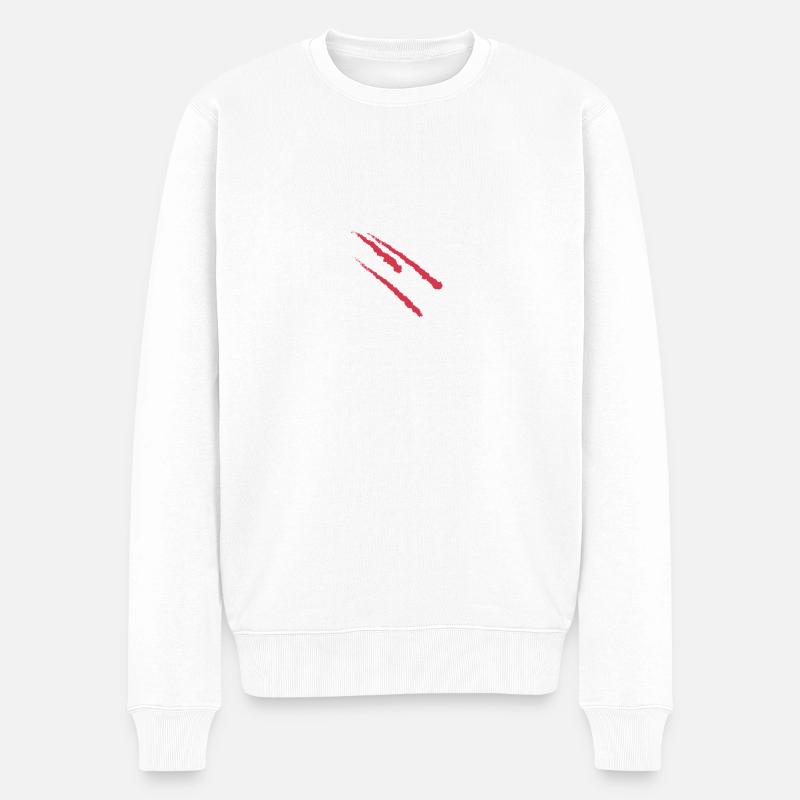 Red stripes - Männer Premium Bio Pullover - Weiß