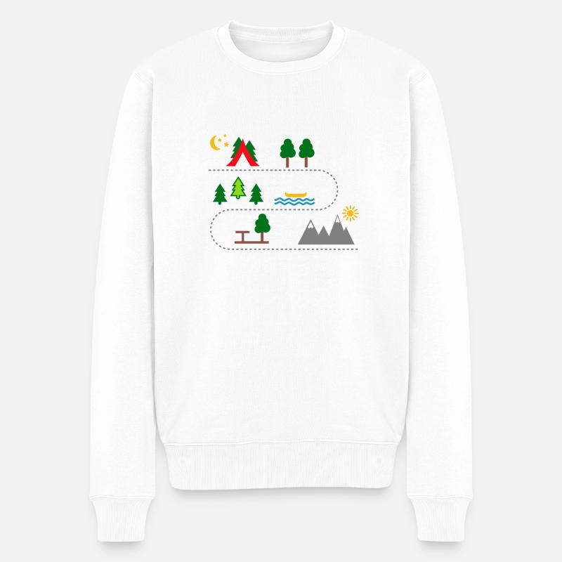 camping - Männer Premium Bio Pullover - Weiß