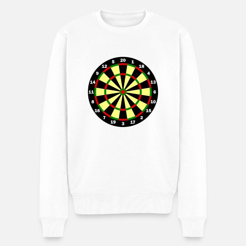 Modèle de jeu de fléchettes - Joueur de fléchettes - Pull Premium bio Homme - blanc
