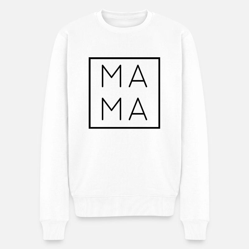 MAMA - Männer Premium Bio Pullover - Weiß