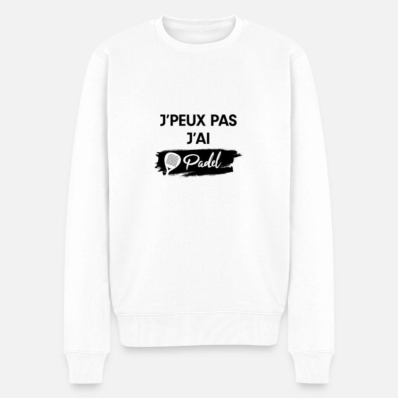 J'peux pas j'ai Padel noir - Pull Premium bio Homme - blanc