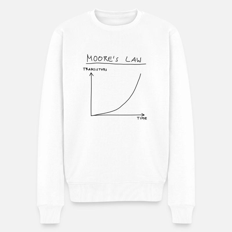 Informatique: loi de Moore (noir) - Pull Premium bio Homme - blanc