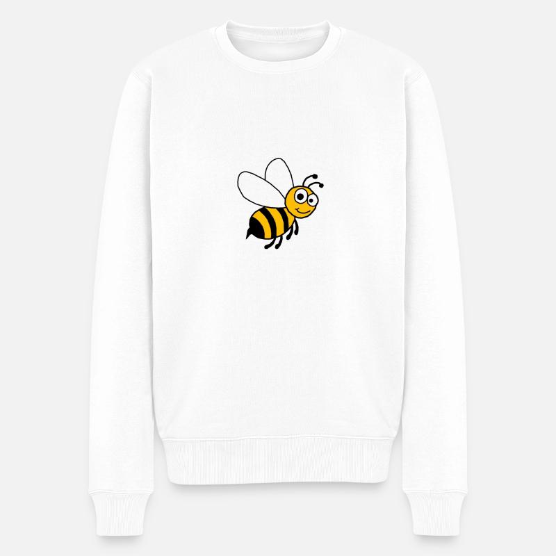 Biene - Männer Premium Bio Pullover - Weiß