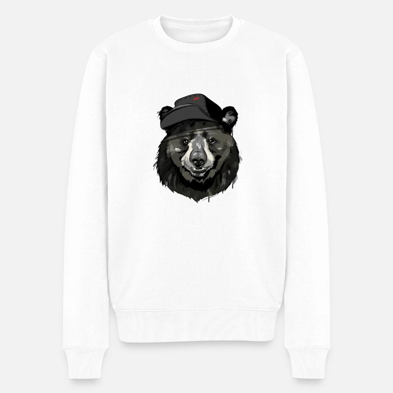 BÄREN - Männer Premium Bio Pullover - Weiß