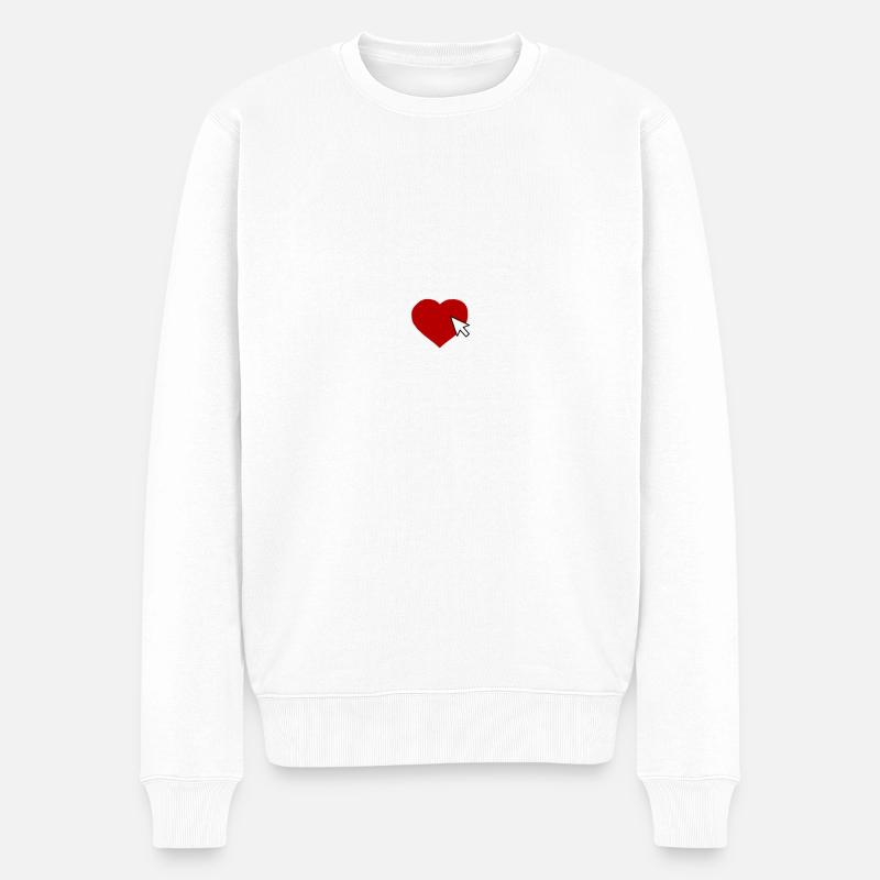 Liebe zum Internet - Männer Premium Bio Pullover - Weiß