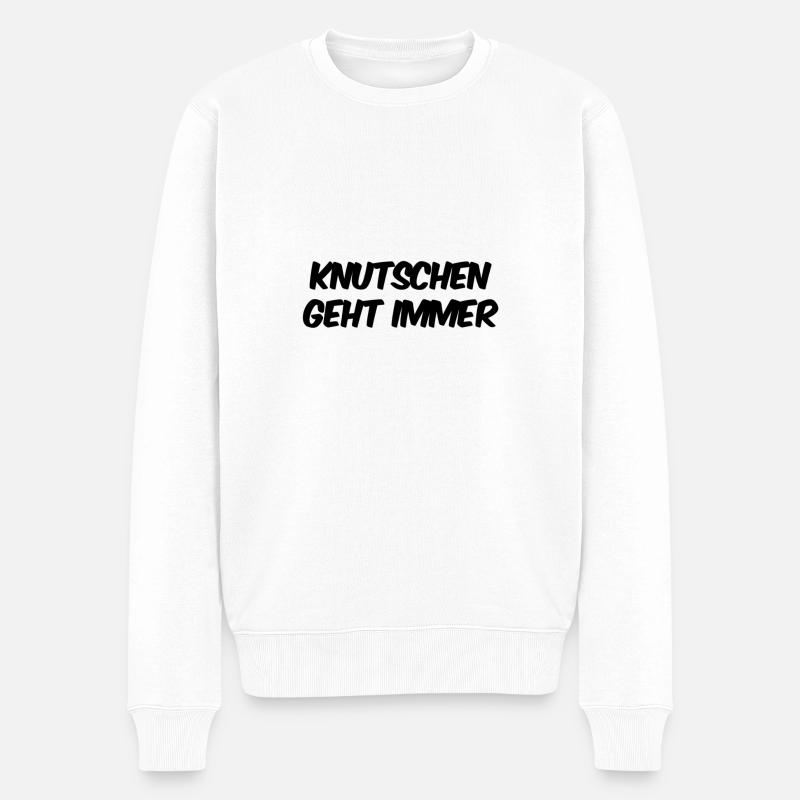 ich knutsche gern - Männer Premium Bio Pullover - Weiß
