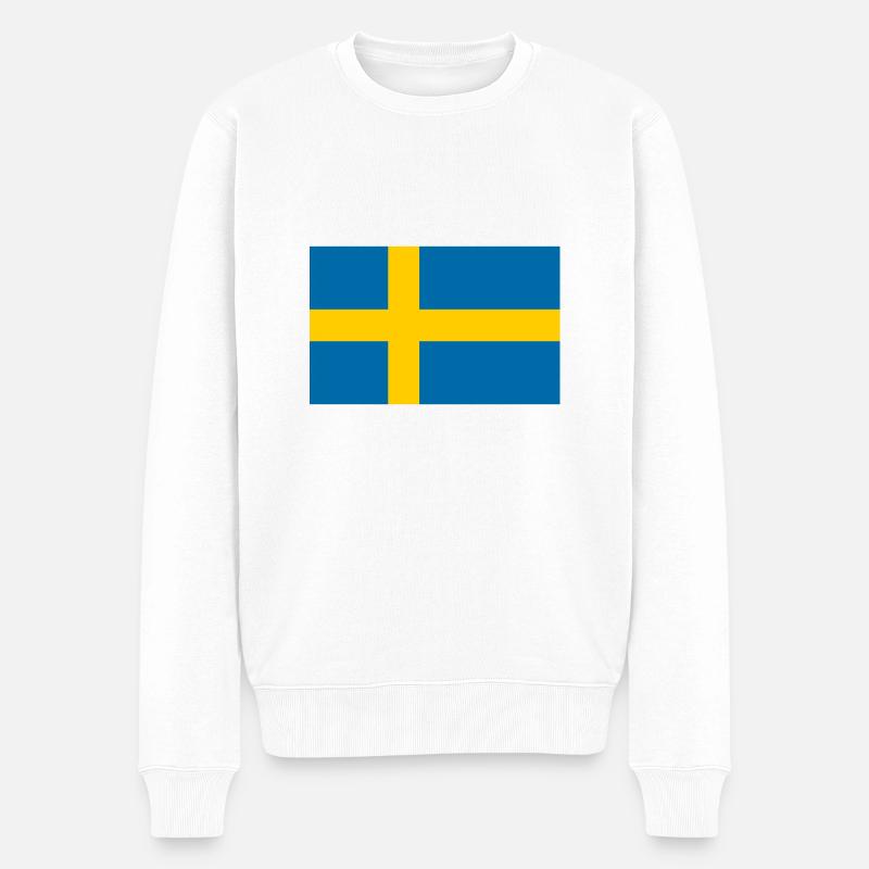 Drapeau suédois de la Suède - Pull Premium bio Homme - blanc
