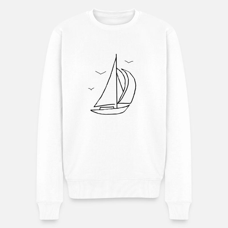 Bateau à voile - Pull Premium bio Homme - blanc