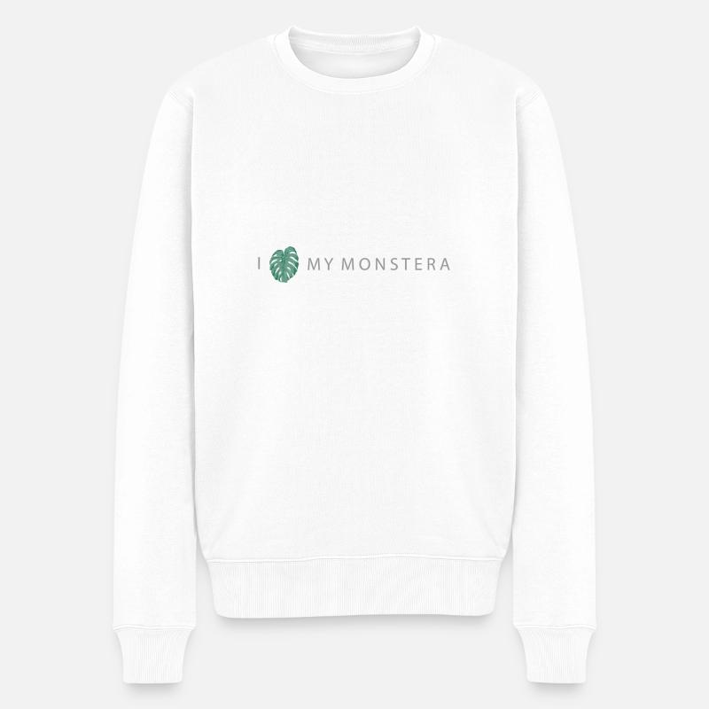 J'aime mon monstera - Pull Premium bio Homme - blanc