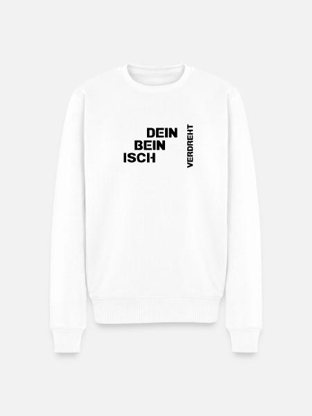 Dein Bein isch verdreht - Männer Premium Bio Pullover - Weiß