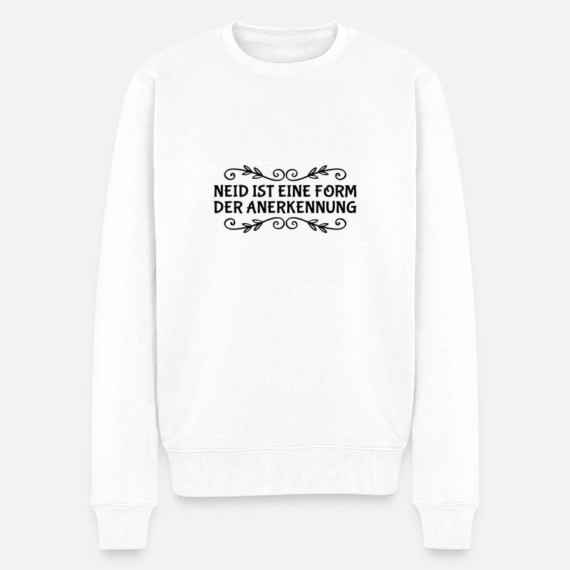 Neid ist Anerkennung - Männer Premium Bio Pullover - Weiß