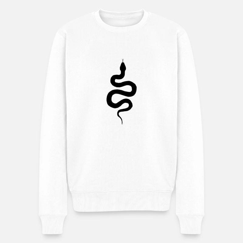 Serpent en noir - Pull Premium bio Homme - blanc