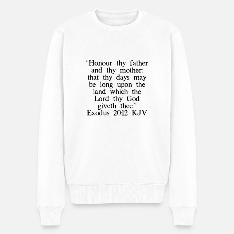 Exode 20:12 LSG - Pull Premium bio Homme - blanc