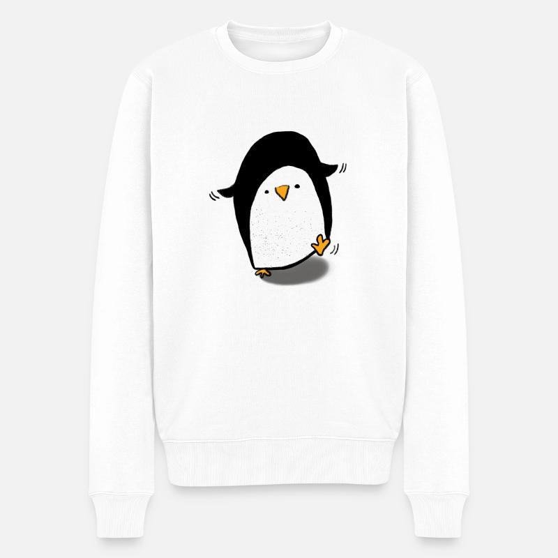 PINGUIN - JUST DANCE - Männer Premium Bio Pullover - Weiß