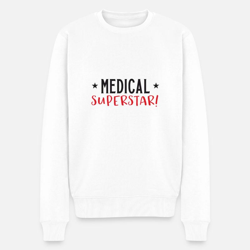 Medizinischer Superstar! - Männer Premium Bio Pullover - Weiß