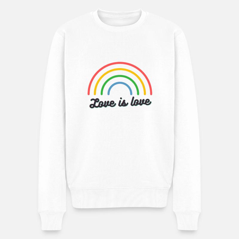 Love is Love - Männer Premium Bio Pullover - Weiß