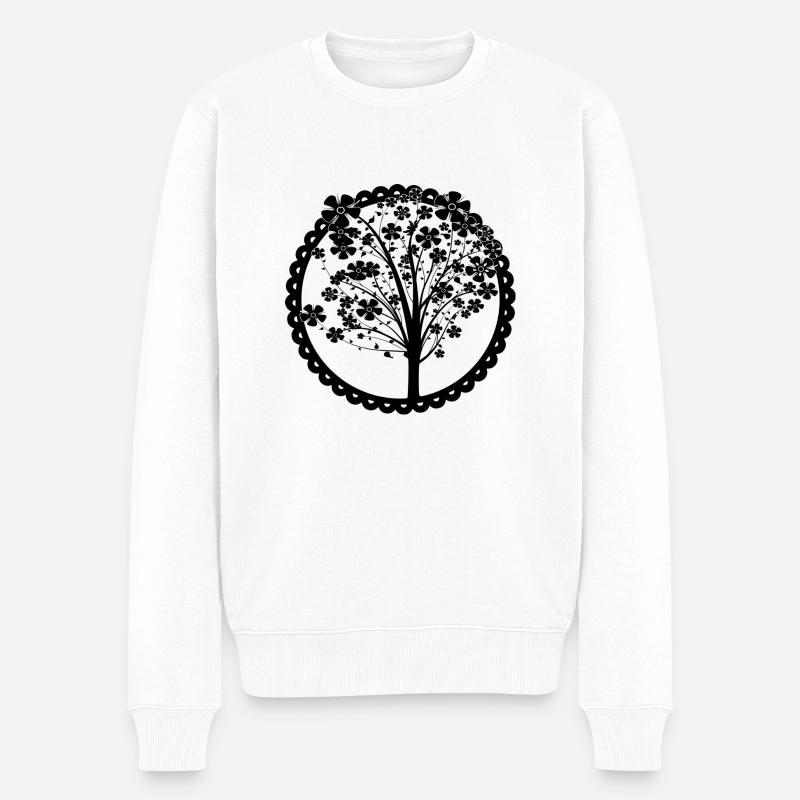 Lebensbaum - Männer Premium Bio Pullover - Weiß