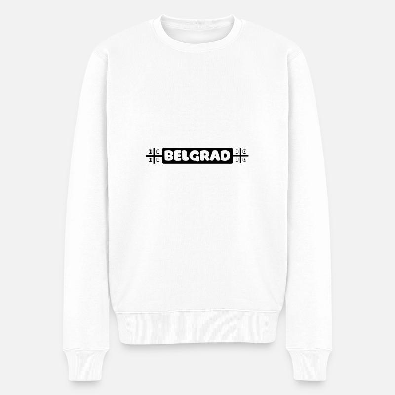 Belgrad Beograd Serbia - Männer Premium Bio Pullover - Weiß