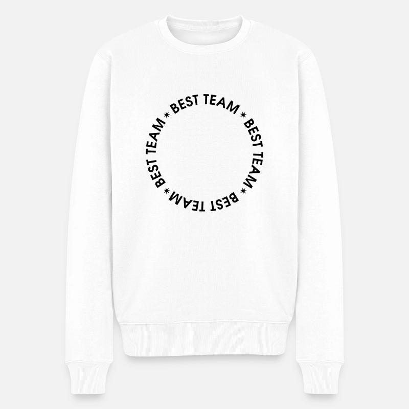 Best Team Kreis mit sternen Schwarz - Männer Premium Bio Pullover - Weiß