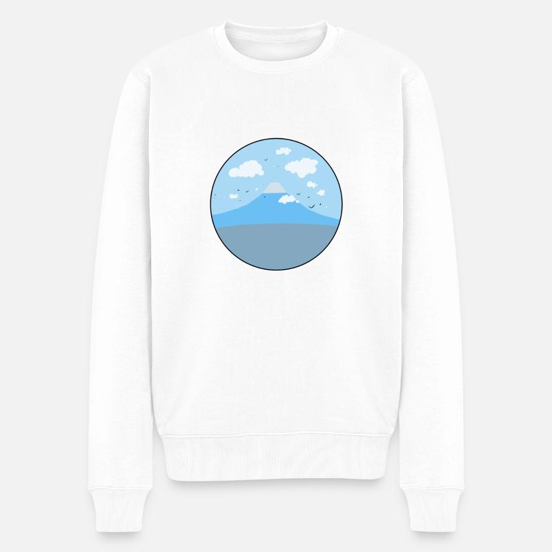 Japan Fuji View - Männer Premium Bio Pullover - Weiß