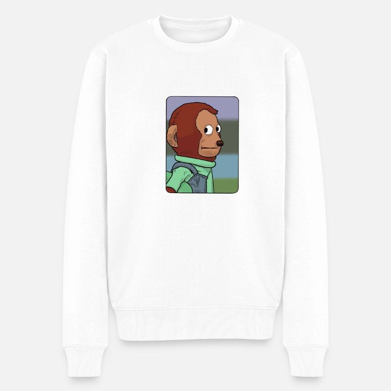 Awkward Monkey Puppet - Männer Premium Bio Pullover - Weiß