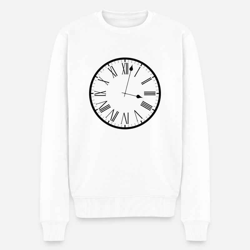 Die Zeit tickt. - Männer Premium Bio Pullover - Weiß