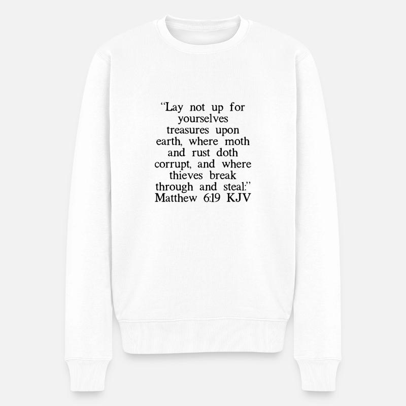 Matthieu 6:19 Chinois - Pull Premium bio Homme - blanc