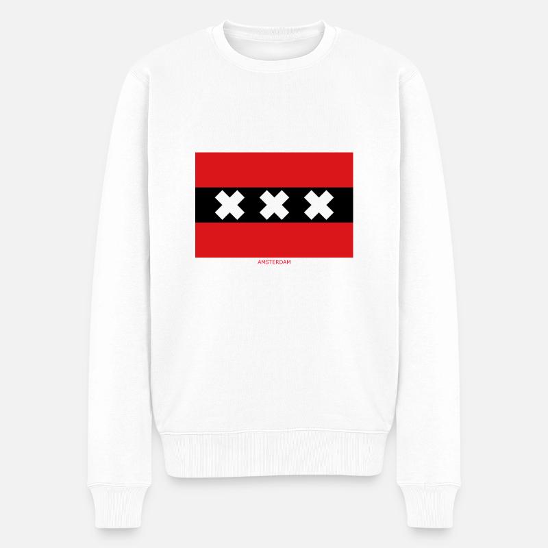 DRAPEAU AMSTERDAM - Pull Premium bio Homme - blanc