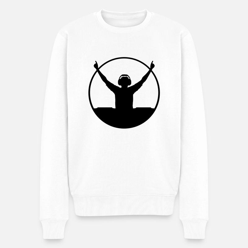 Silhouette de DJ anneau - Pull Premium bio Homme - blanc