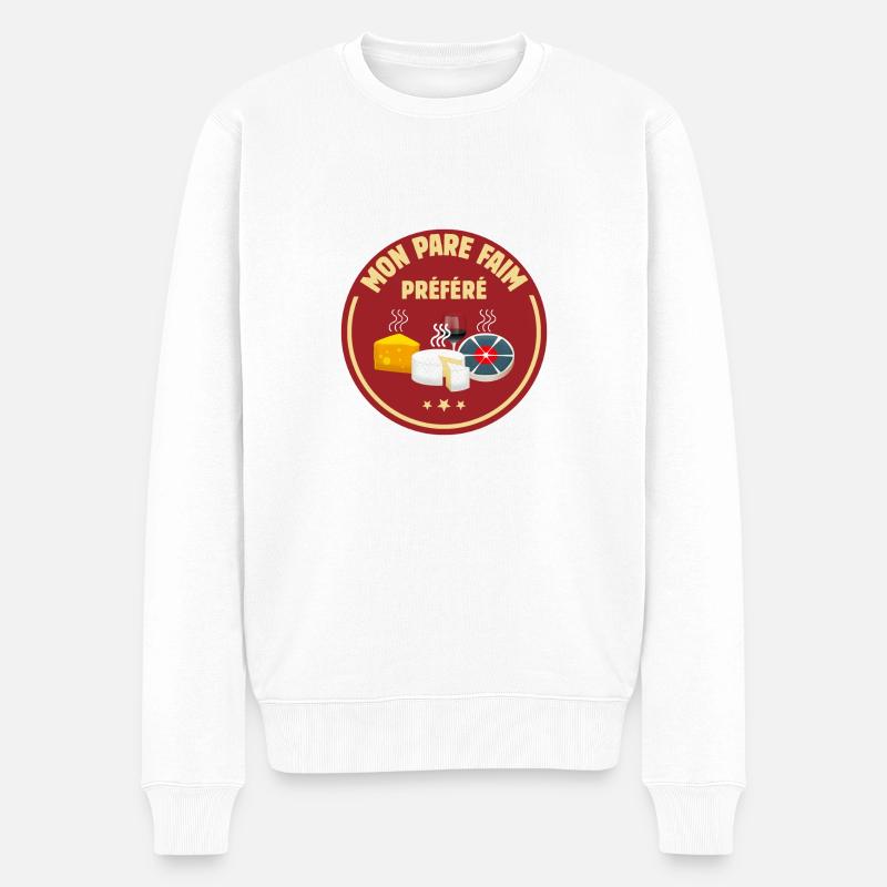 MON PARE FAIM PRÉFÉRÉ ! Fromages - Pull Premium bio Homme - blanc