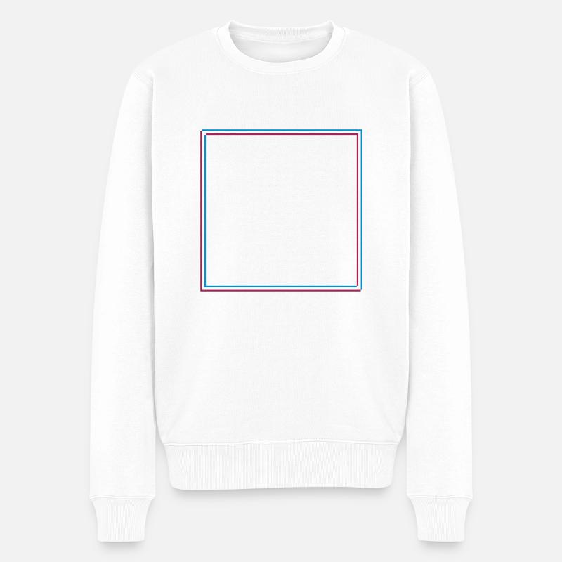 Rectangle carré 3D - Pull Premium bio Homme - blanc