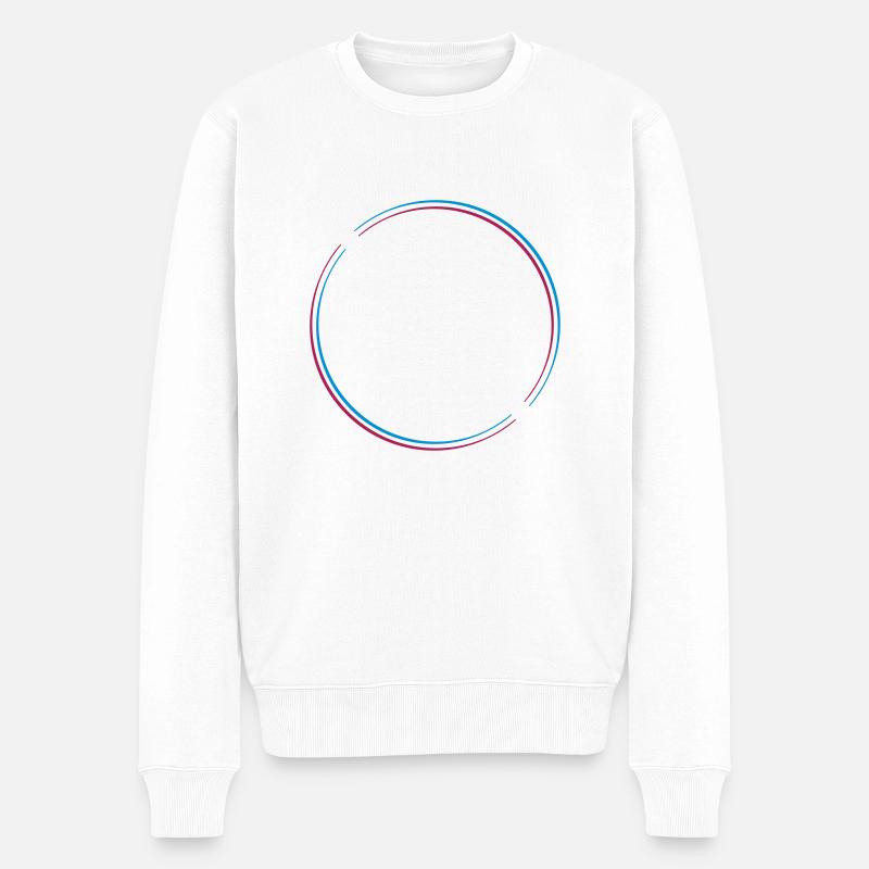 Ring Kreis 3D - Männer Premium Bio Pullover - Weiß