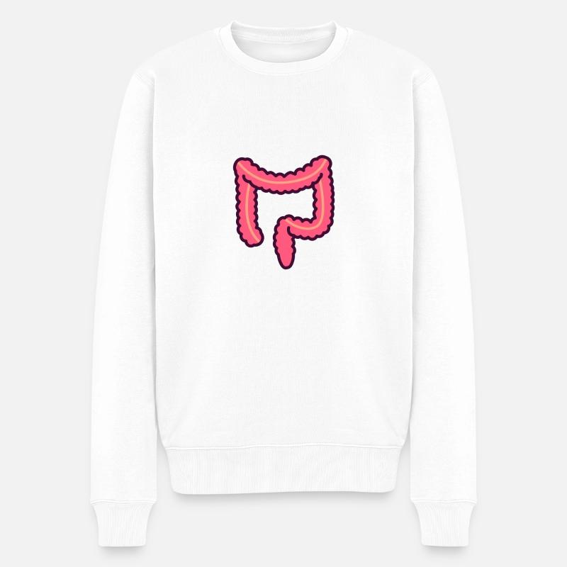 Innereien Darm - Männer Premium Bio Pullover - Weiß