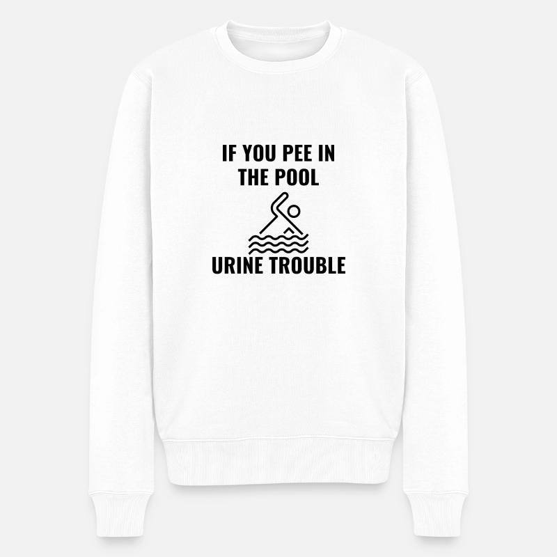 Don’t’PEE in the POOL ! - Pull Premium bio Homme - blanc