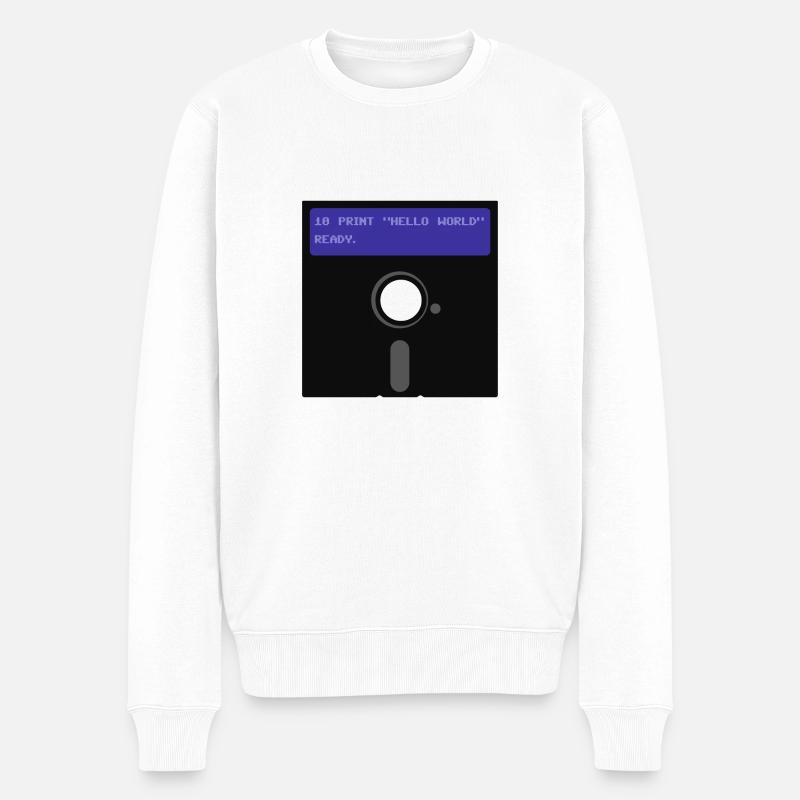 Disque floppy - Pull Premium bio Homme - blanc