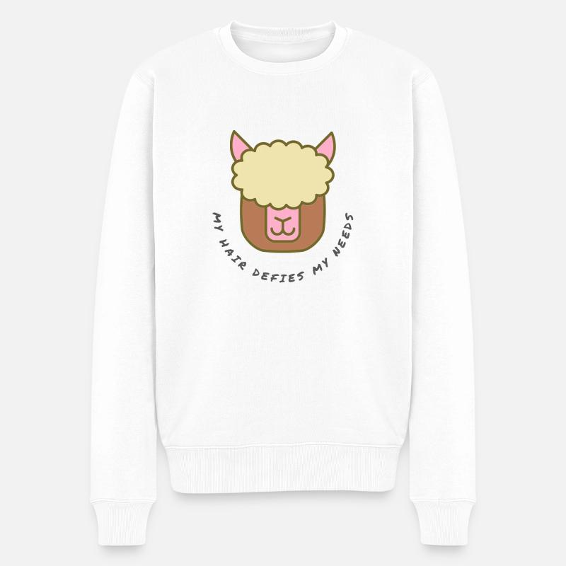 Alpaka - Männer Premium Bio Pullover - Weiß