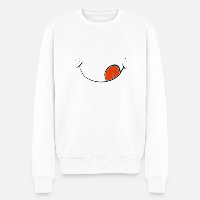 Sourire avec la langue - Pull Premium bio Homme - blanc