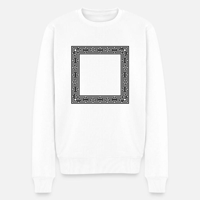 Conception d'ornement de contour - Pull Premium bio Homme - blanc