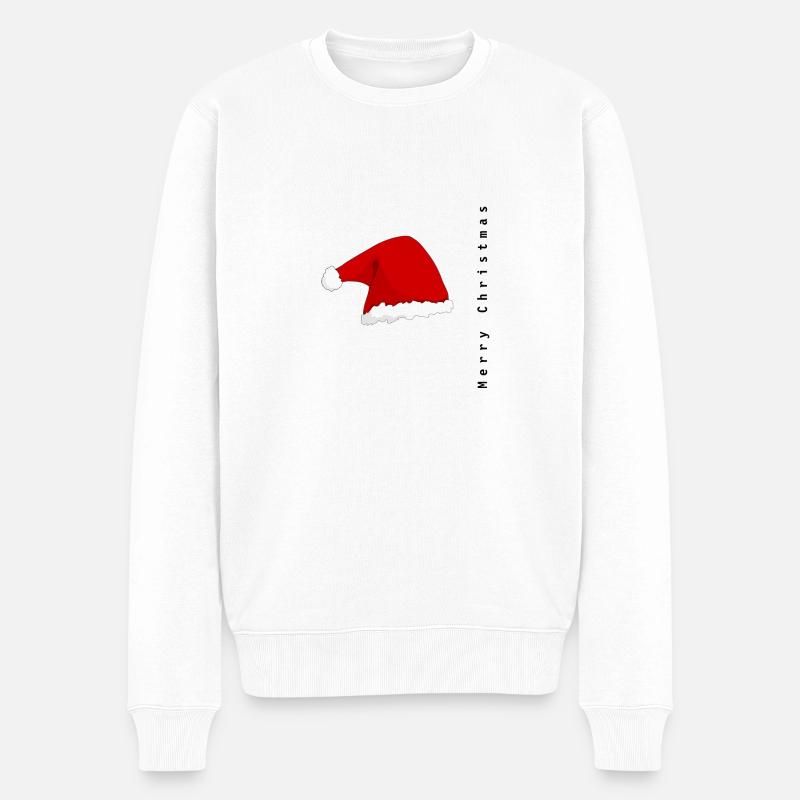 Roter Hut, Weihnachten, Weihnachten - Männer Premium Bio Pullover - Weiß